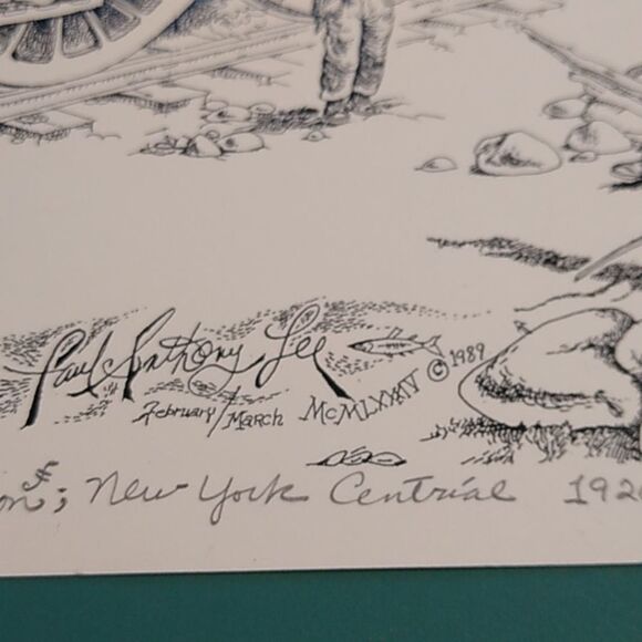 Paul Anthony Lee Vintage Train Art Print "The Great Hudson New York Central 1920 - Picture 13 of 14